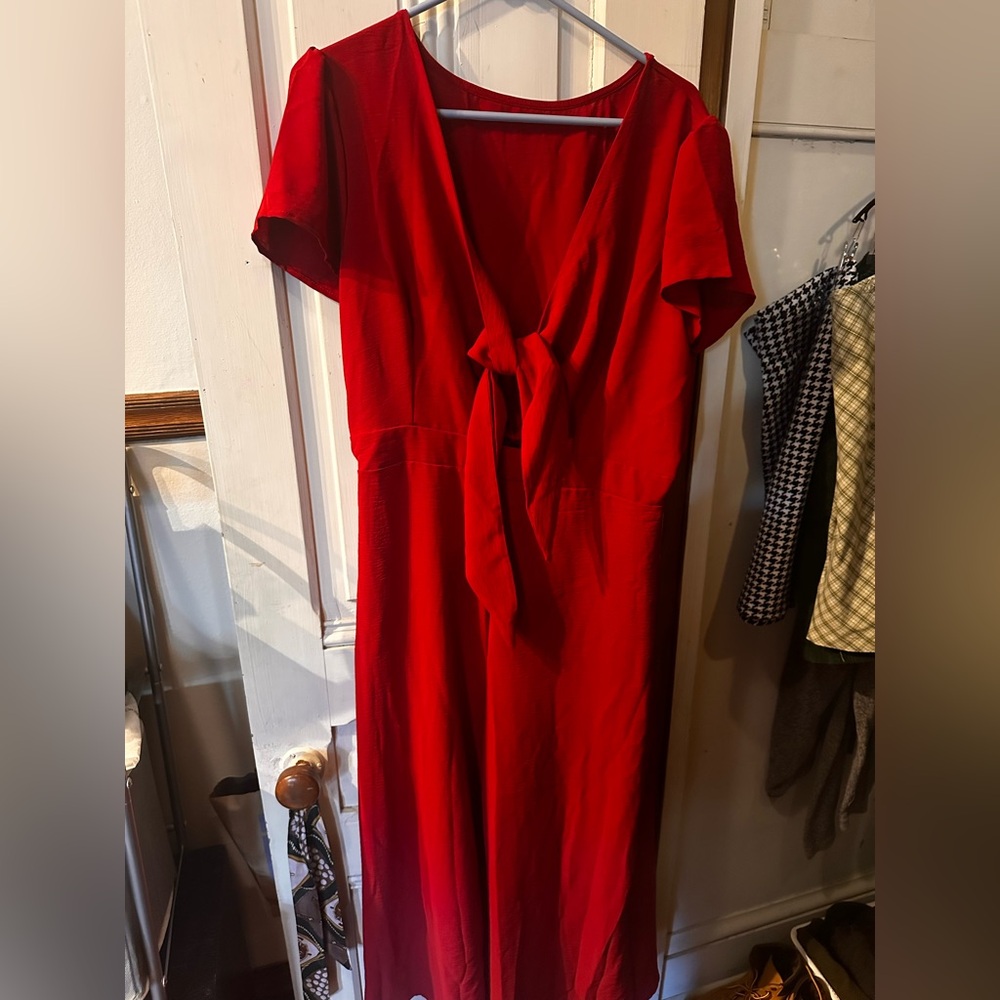 Red capri flare romper